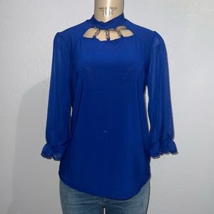 Adele and May Royal Blue Long Sleeve Blouse